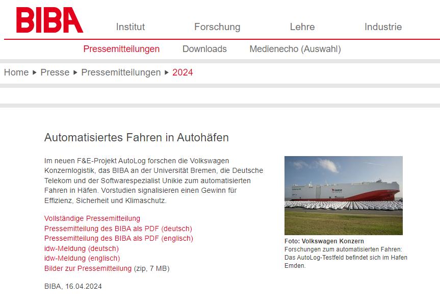 Pressemitteilung vom BIBA