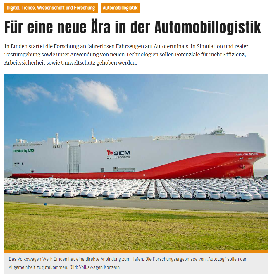Artikel in der Fachzeitschrift “Logistik heute”
